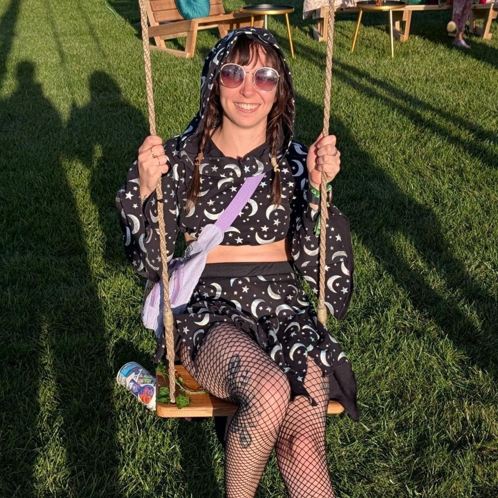 Witchy rave OOAK skirt set four piece stars and moon Size Small - Picture 5 of 6